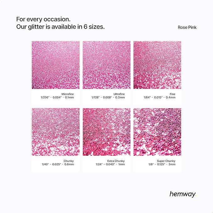 Hemway Premium Glitter Shaker - Rose Pink | 130g Fine Metallic Flake Sequins for Resin & Epoxy Crafts | Craft Supplies for Tumblers, Festival, Art