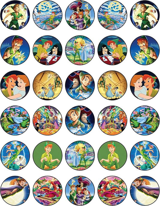 30 x Cupcake Toppers - Flying Adventure Inspired Collection of Edible Cake Decorations | Uncut on Wafer Sheet
