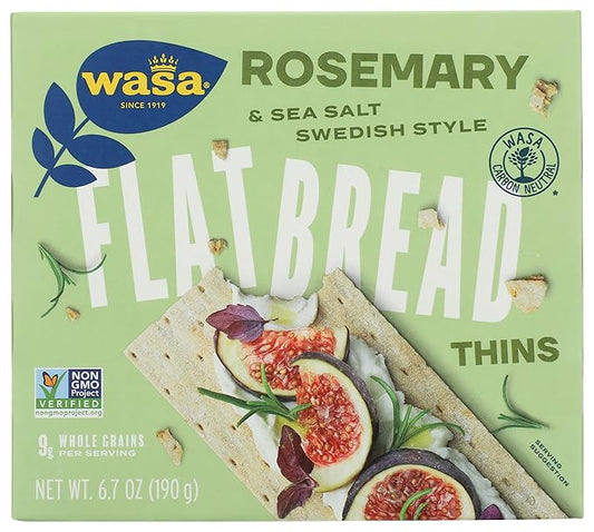 Wasa Flatbread Thins Crackers, Rosemary and Sea Salt, 6.7 Ounce (Pack of 1)