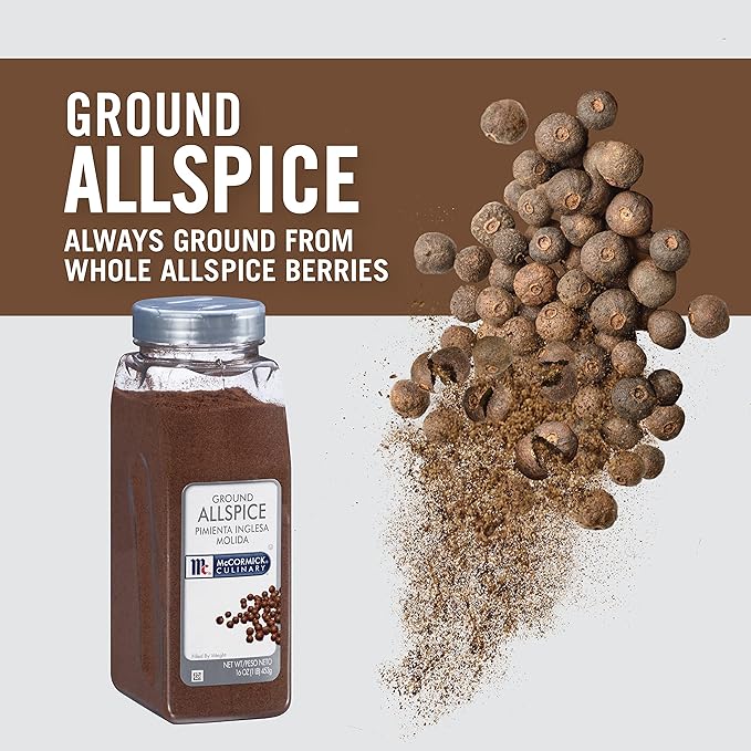 McCormick Culinary Ground Allspice, 16 oz - One 16 Ounce Container of Allspice Seasoning, Features a Wood Flavor Perfect for Baked Goods, Desserts and More