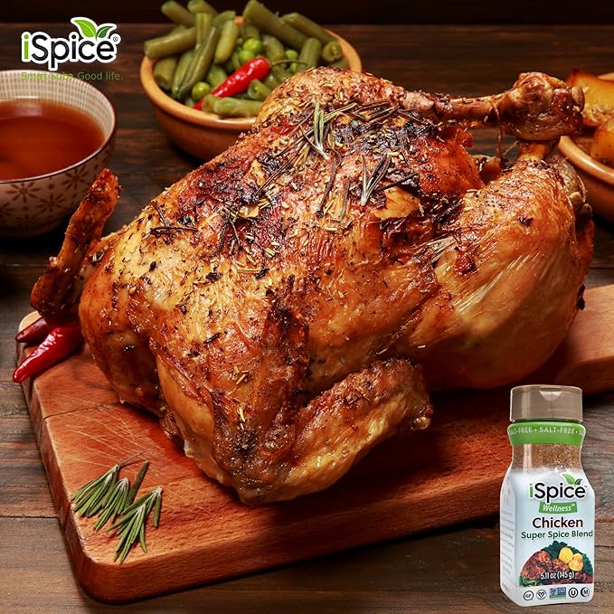iSpice - Salt-Free | Sugar free | 100% Fat Free Pure Wellness Chicken Super Spice Blend | All Natural | Ready to use as is | No preparation is necessary