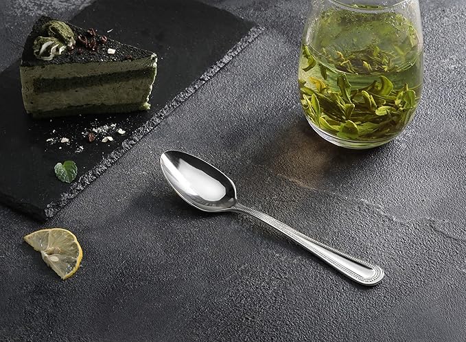 New Star Foodservice 58543 Bead Pattern, 8/0 Teaspoon, 6.3-Inch Set of 12