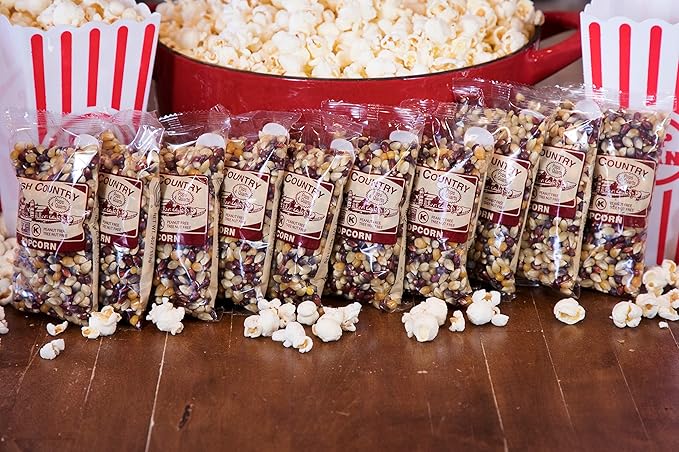 Amish Country Popcorn | 10-4 oz Bags | Rainbow Popcorn Kernels | Old Fashioned, Non-GMO and Gluten Free