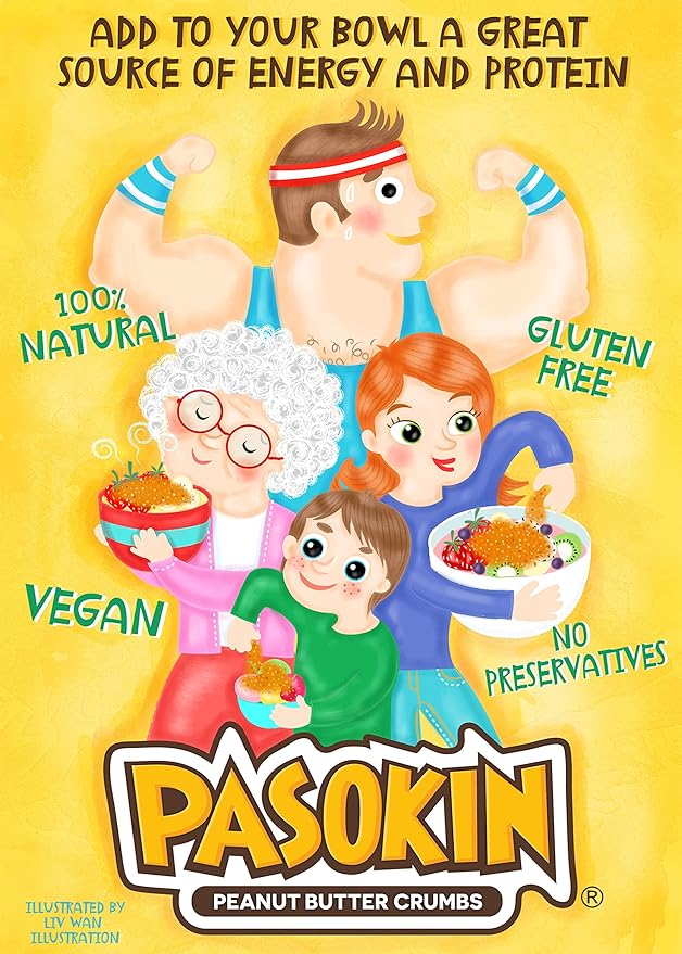 PASOKIN | Peanut Butter Crumbs | Gluten Free, Vegan, All Natural Peanut Butter Topping, Made in USA, 10.5 oz Jar (Peanut Butter)