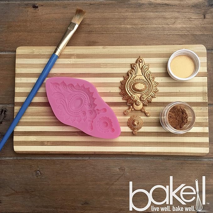 Luster Dust - Aztec Gold (4g 1x Jar) | Edible Vegan Dust & Paint for Cake Decorating, Ice Cream, Desserts, Cocktails and Beverages by Bakell