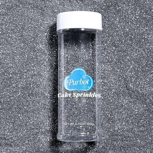 Silver Sanding Sugar Sprinkles, 6.35 Oz Edible Sparkling Sugar Crystals for Baking Cookies Ice Cream Cupcake Cake Decorations