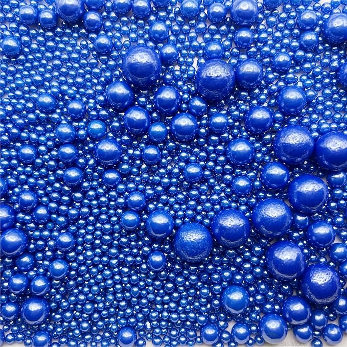 Royal Blue Edible Pearl Sprinkles for Cake Decorating 5.1 OZ Royal Blue Edible Pearls Edible Cupcake Decorations Halloween Christmas Cookie Decorations Edible Sugar Pearls for Cakes,Cupcakes Toppers Baby Shower Wedding Supplies with Tweezers