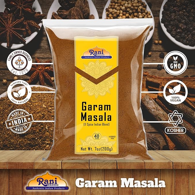 Rani Garam Masala Indian 11-Spice Blend 7oz (200g) ~ All Natural, Salt-Free | Vegan | No Colors | Gluten Friendly | NON-GMO | Kosher | Indian Origin