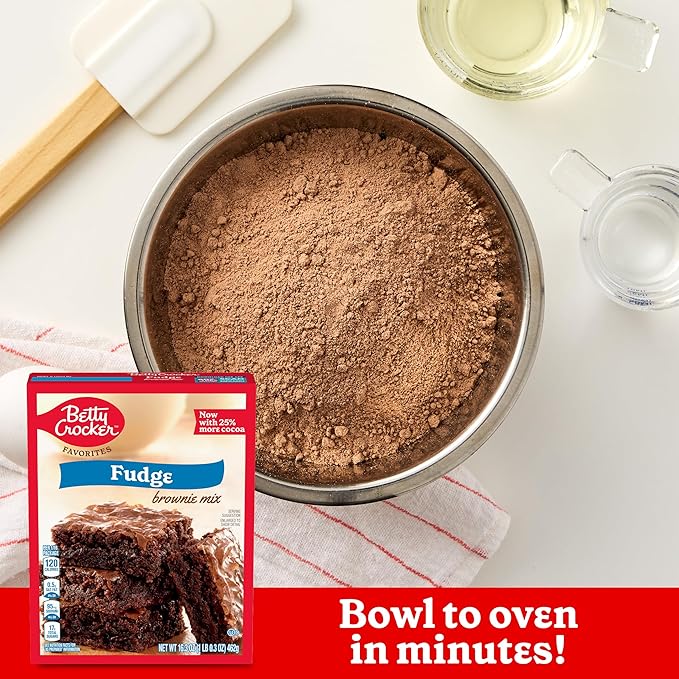 Betty Crocker Favorites Fudge Brownie Mix, Holiday Baking, 16.3 oz (Pack of 12)