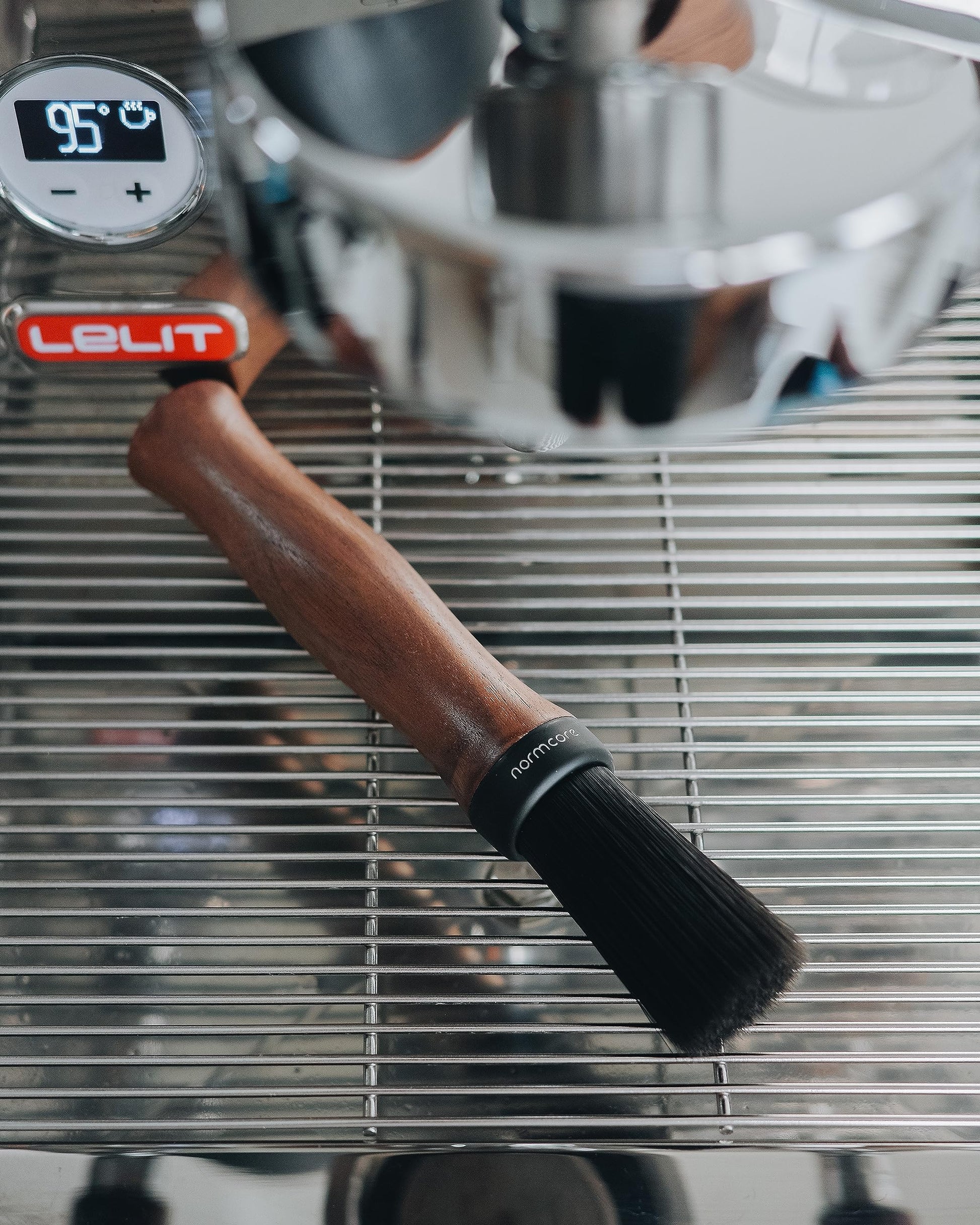 Normcore Barista Brush - Coffee Cleaning Brush - Genuine American Walnut Wood Handle Espresso Brush
