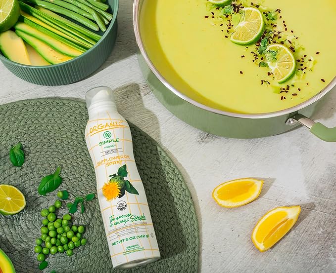 Simple Foods Organic Safflower Oil Spray - USDA Organic, High in Monounsaturated Fat, Propellant-Free ??5oz Spray Bottle