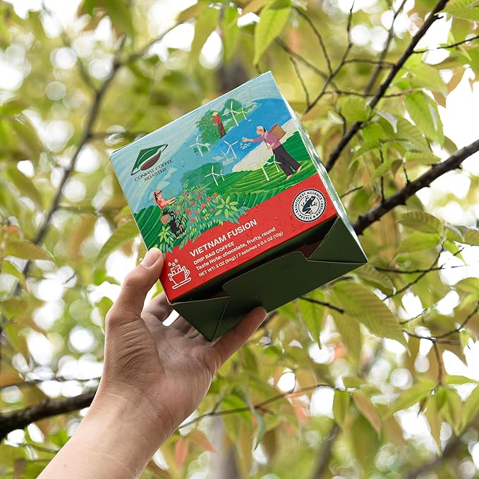 Conihat Drip Coffee Bags - Vietnamese Premium Arabica & Robusta Blend, Medium Roast, Chocolate & Fruity Notes, Smooth & Balanced, Perfect for Office, Traveling & Camping, Single Serve Pour Over Filter Bags, Single Origin, 7 Servings