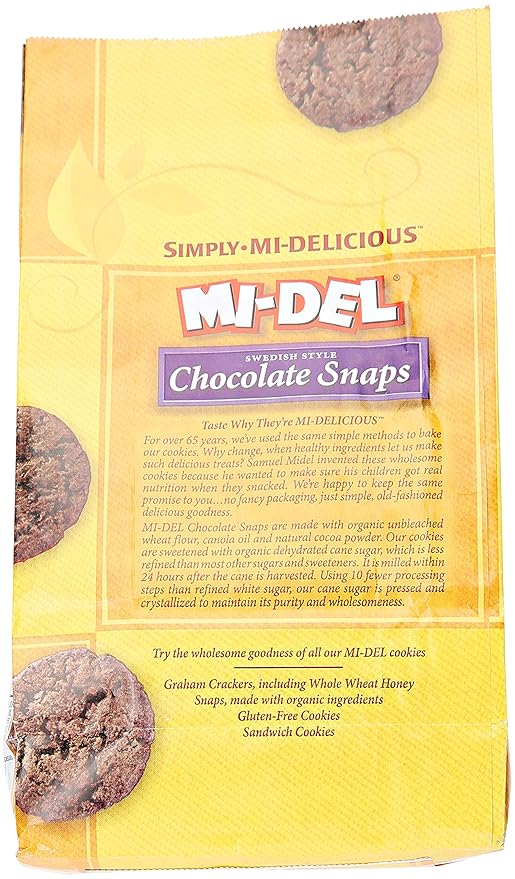 Mi-Del Chocolate Snap Cookie - Non GMO Certified, 0g Trans Fat Gluten Free Cookies (Pack of 1)