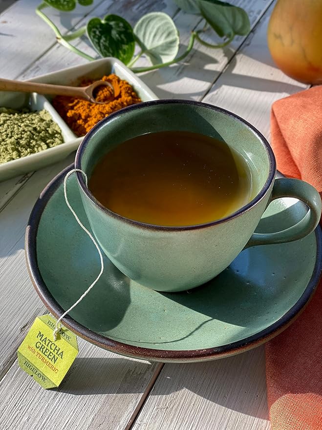 Bigelow Tea Matcha Green Tea with Turmeric, Caffeinated Tea with Turmeric, 18 Count Box (Pack of 6), 108 Total Tea Bags