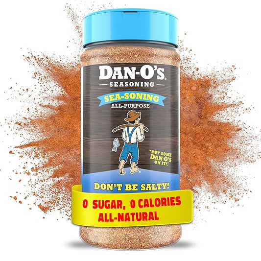 Dan-O's SEA-soning Seasoning, 8.9 oz Bottle, All-Purpose Seasoning for Fish, Shrimp, Seafood, Chicken and More, Sugar Free, Zero Calorie, Use this Spice Blend to Compliment any Sea-Inspired Dish