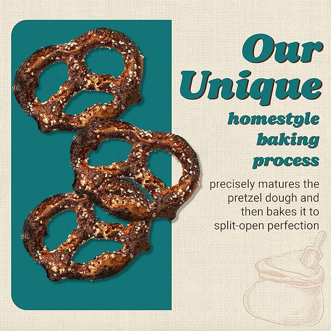 Unique Snacks Extra Dark Splits Pretzels, Original Split-Open Pretzels, Delicious Homestyle Baked Snack Bag, Vegan, OU Kosher, and Non-GMO Food, No Artificial Flavor, 11 Oz. Bag, Pack of 12