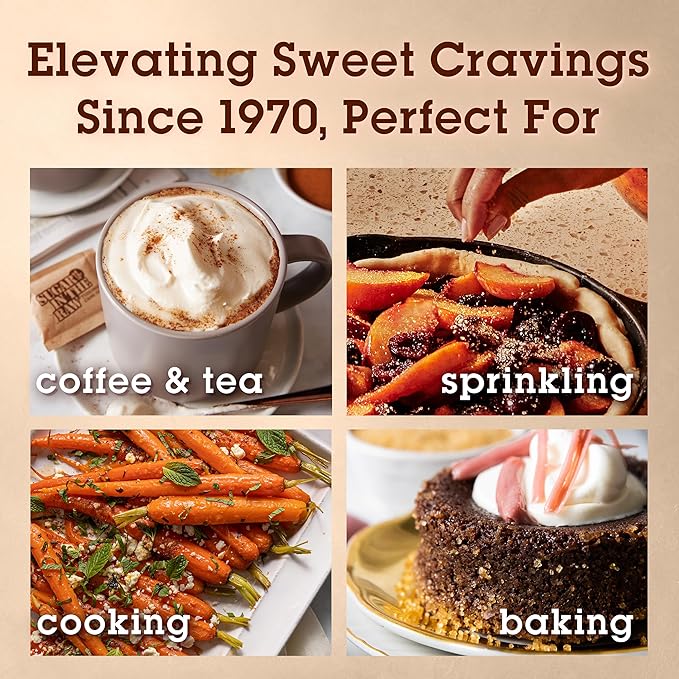 Sugar In The Raw Granulated Turbinado Cane Sugar On The Go Packets, No Erythritol, Pure Natural Sweetener, Hot & Cold Drinks, Coffee, Baking, Vegan, Gluten-Free, Non-GMO, 200 Count Packets (2-Pack)