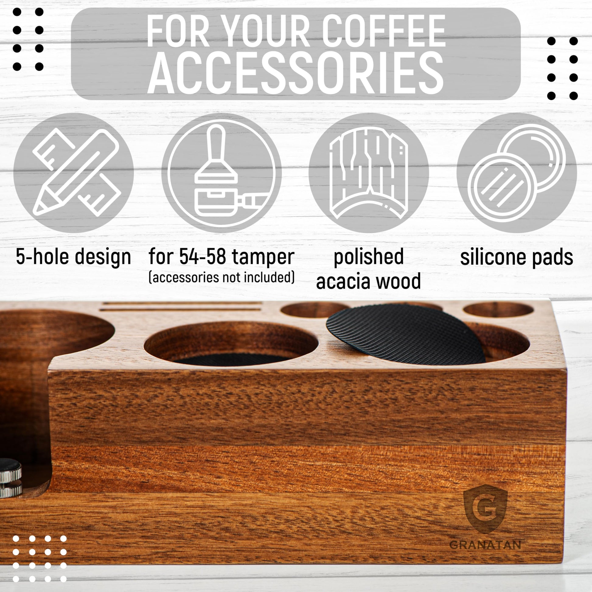 Espresso Tamping Station for 54 mm and 58 mm Portafilters