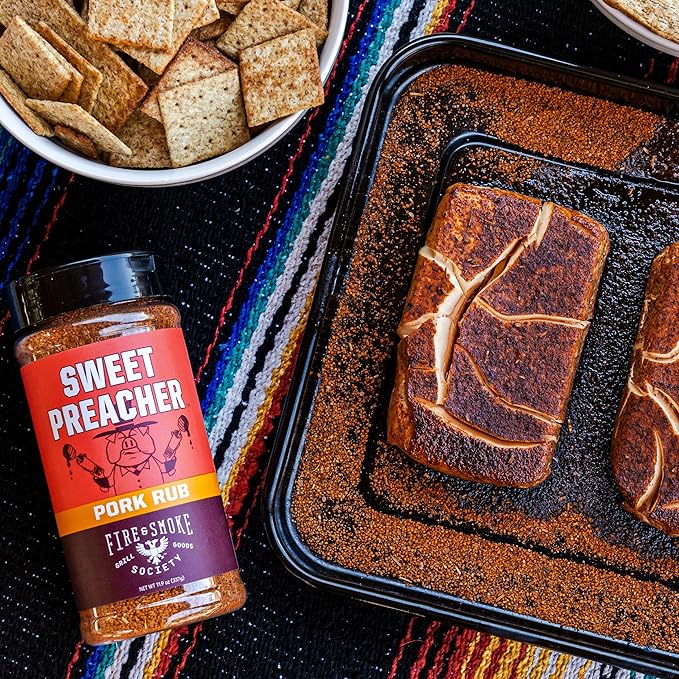 Fire & Smoke Society Barbecue & Grilling Variety Pack | BBQ Seasonings and Rubs for Smoking | Gifts for Him, Father's Day Gifts for Dad | Large Spices Bbq Spice Kit (4-Pack)