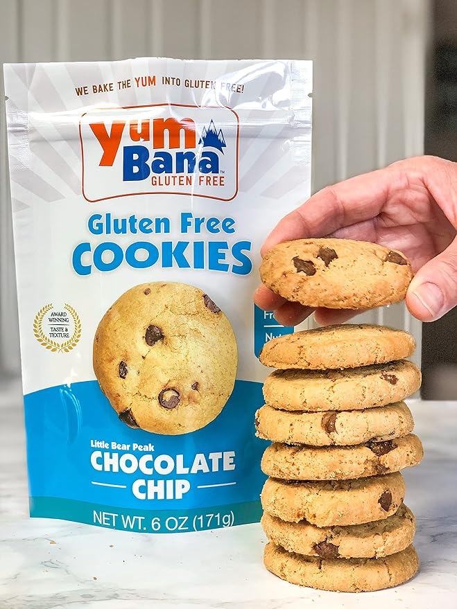 Yumbana Gluten Free Chocolate Chip Cookies - Soy Free, Nut Free Cookies - No Artificial Flavors or Preservatives - Great for Snacks and Parties - 2 Pack