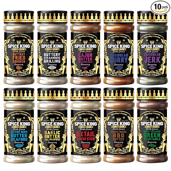 Spice King 10-Pack Spice Gift Set ??Ultimate Gourmet Spice & Seasoning Variety Pack for Cooking, Grilling, BBQ, and Smoking ??Perfect Spice Assortment Kit for Chefs and Home Cooks