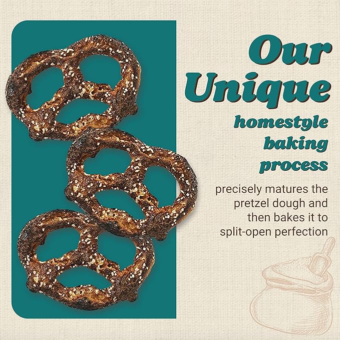 Unique Snacks Extra Dark Splits Pretzels, Original Split-Open Pretzels, Delicious Homestyle Baked Snack Bag, Vegan, OU Kosher, and Non-GMO Food, No Artificial Flavor, 11 Oz. Bag, Pack of 6