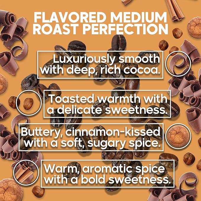 Sarasota K-Cup Coffee Pods | Medium Roast Flavored Coffee | Snickerdoodle Sugar Cookie | Single Serve for Keurig Brewers | Gourmet, Low Acid, Mold Free | 24 Count