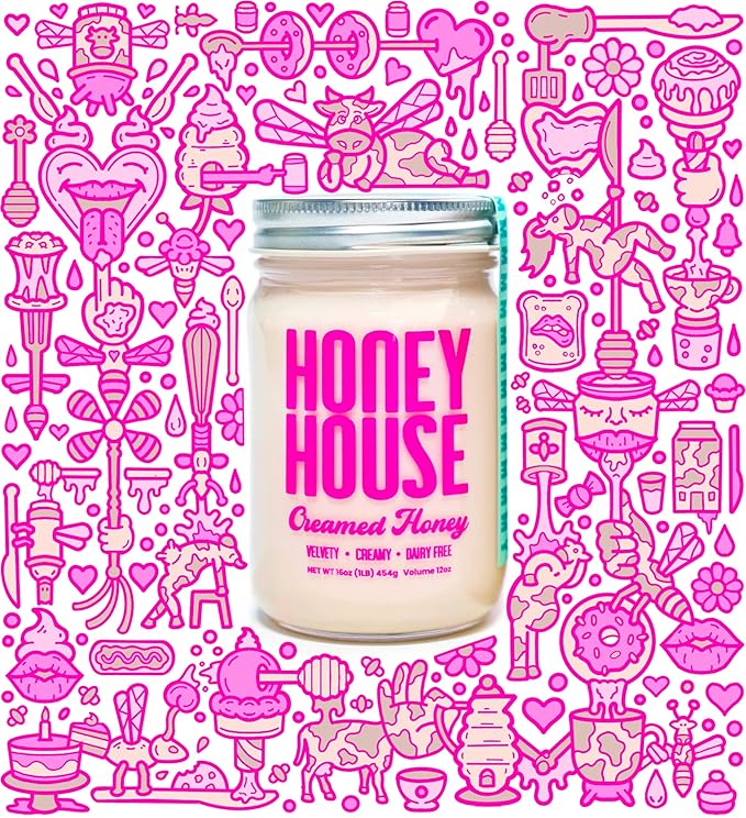 Honey House 100% Raw Creamed | Pure & Natural Unfiltered | Sustainably Sourced from American Bee Farmers | 12 oz Glass Jar | Smooth & Spreadable Texture | Natural Enzymes & Pollen - (2 Pack)