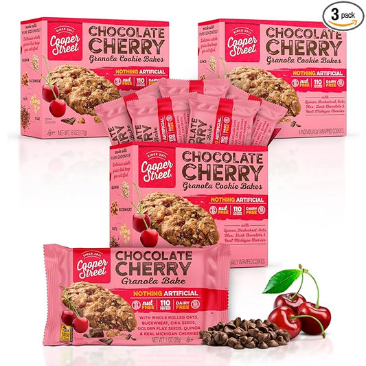 Cooper Street Cookies Chewy Granola Bakes, Chocolate Cherry, 1 Ounce (18 Count)