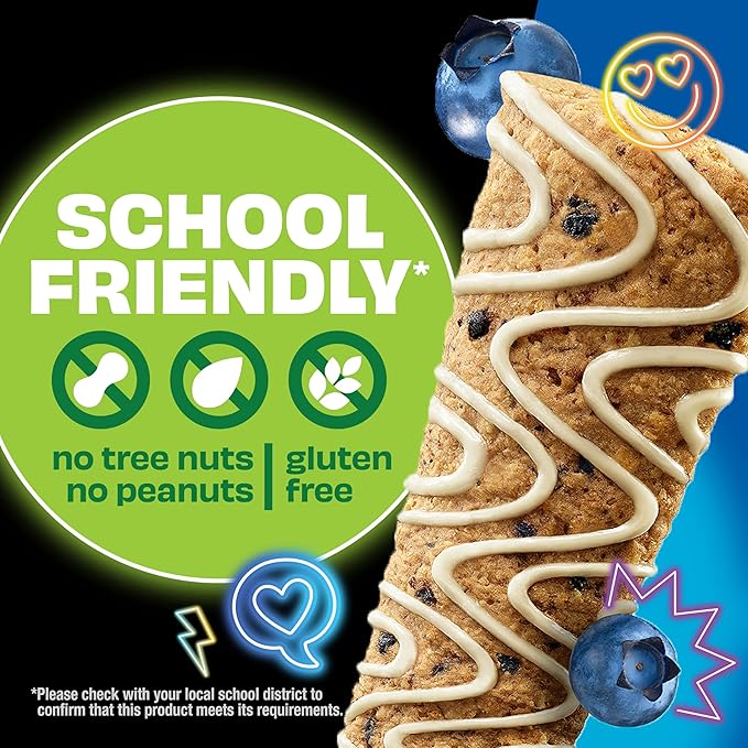 KIND Kids Snacks, Blueberry Muffin Bar, Tree Nut and Peanut Free, Gluten Free, Whole Grains and Oats, 5g Protein, 5 Count