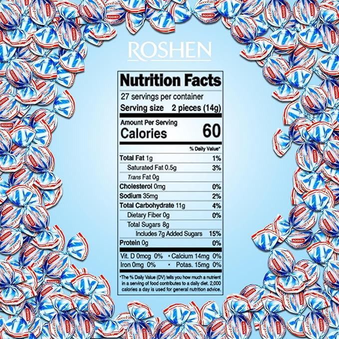 Roshen Caramel Candy Sweet Drop with Milky Filling, Delicious, Flavorful Sweets 378gr/13.33oz Pack of 2