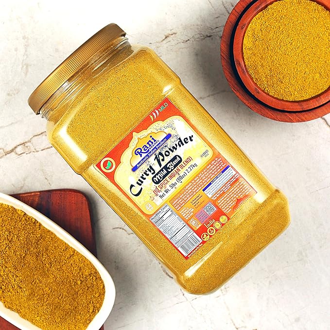 Rani Curry Powder Mild (10-Spice Authentic Indian Blend) 5lbs (2.27kg) PET Jar ~ All Natural | Salt-Free | NO Chili or Peppers | Vegan | No Colors | Gluten Friendly | NON-GMO | Kosher | Indian Origin