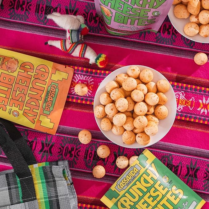 Cassavida Grain Free Crunchy Cheese Bites - Andean Aji Chili Flavoured | 1.5 Ounce (Pack of 3) | Gluten & Sugar-Free, Non-GMO Protein Snacks - Baked with 100% Grass-Fed Cheese & Cassava Flour