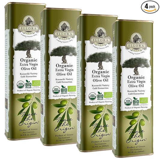 Ellora Farms, USDA Organic Extra Virgin Olive Oil, 2024 Harvest, Gold Award, Unfiltered, High