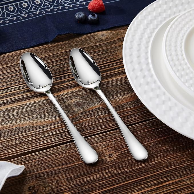 KEAWELL Premium Verona 4-Piece 6.5 inch Spoon Set ??18/10 Stainless Steel, Heavy-Duty Mirror-Finished Silverware for Daily Meals, Hosting and Special Occasions (4, Teaspoons)