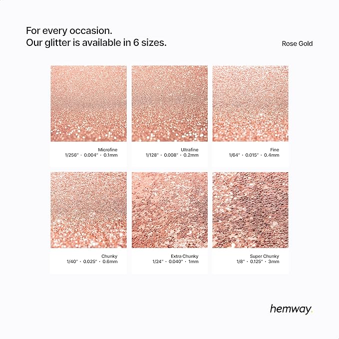 Hemway Premium Glitter Shaker - Rose Gold | 130g Ultrafine Metallic Flake Sequins for Resin & Epoxy Crafts | Craft Supplies for Tumblers, Festival, Art