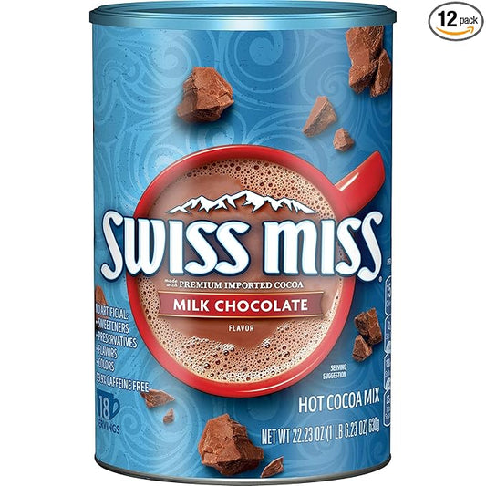 Swiss Miss Milk Chocolate Flavor Hot Cocoa Mix Canister, 22.23 Ounce, Pack of 5
