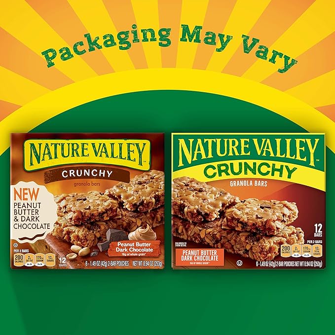 Nature Valley Crunchy Granola Bars, Peanut Butter Dark Chocolate, 12 Bars, 8.94 OZ