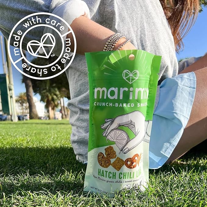 Marimix Snack Mix | Hatch Chili Lime | Crunch Baked Sweet & Salty Savory Plant Based Naturally Gluten Free Whole Grain Fiber Charcuterie Pretzel Trail Party Mix | No Artificial Ingredients