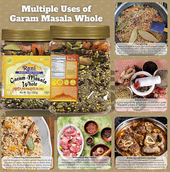 Rani Garam Masala Indian 11 Whole Spices Blend 10oz (283g) PET Jar ~ All Natural, Salt-Free | Vegan | No Colors | Gluten Friendly | NON-GMO | Kosher | Indian Origin