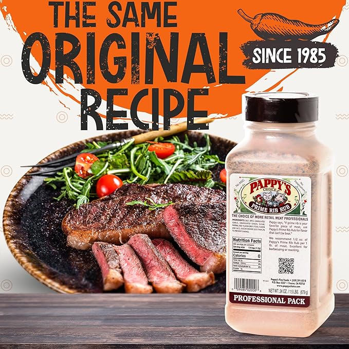 Pappy's Choice Prime Rib Rub - Premium Seasoning for Prime Rib, Brisket, Roast Beef, Steaks, and BBQ | Perfect for Grilling, Smoking, and Roasting All Meats