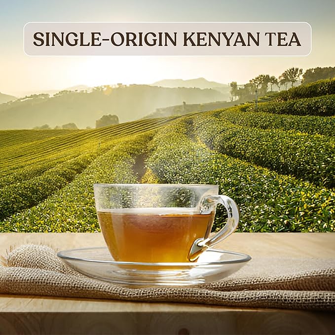 Akina Single-Origin Peach Black Tea Bags | 100% Naturally Fruit Flavored Tea Bags, Kenyan Origin, Gourmet, Hot Beverage (20 String & Tag Sachets, 40g)