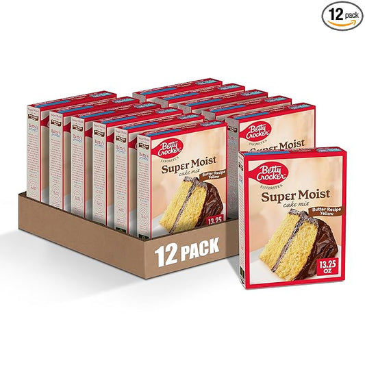 Betty Crocker Favorites Super Moist Butter Recipe Yellow Cake Mix, 13.25 oz (Pack of 12)