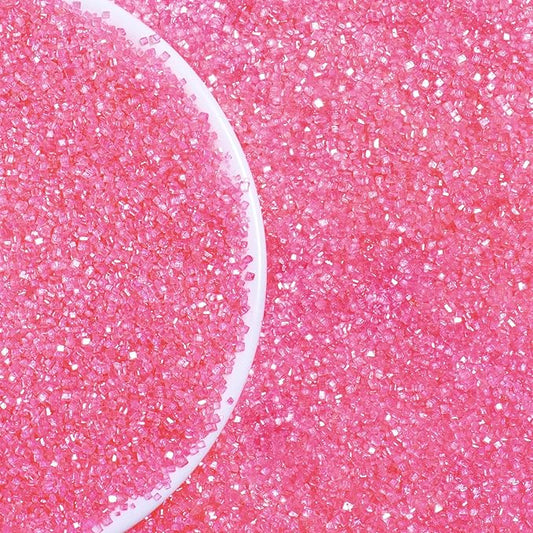 Pink Sprinkles for Cake Decorating, Pink Sanding Crystal Sugar 120g/4.23oz, Cupcake, Cookie and Donuts Toppings, Wedding, Birthday Party Supplies