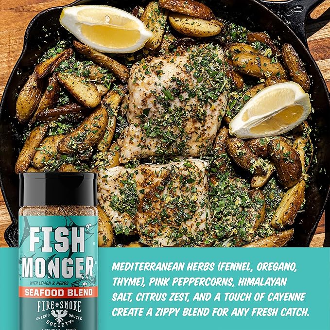 Fire & Smoke Society Seasoning Variety Pack | BBQ Rubs for Smoking and BBQ Seasonings for Grilling | Gifts for Dad, Men Gifts | Large Spices Set (4-Pack)