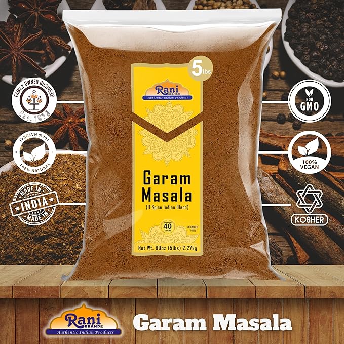 Rani Garam Masala Indian 11-Spice Blend 80oz (5lbs) 2.27kg Bulk ~ All Natural, Salt-Free | Vegan | No Colors | Gluten Friendly | NON-GMO | Kosher | Indian Origin