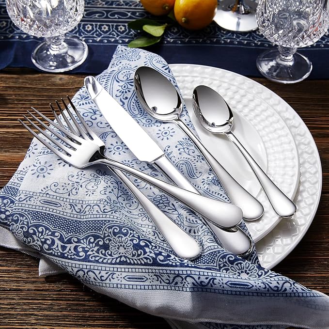 KEAWELL Premium Verona 4-Piece 5.9 inch Spoon Set ??18/10 Stainless Steel, Heavy-Duty Mirror-Finished Flatware for Daily Meals, Hosting and Special Occasions (4, Small Spoons)