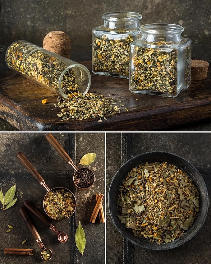 Gardenika Organic Loose Leaf Tea Sampler - Herbal Caffeine-Free Set - Ayurvedic Blend, KSA Kosher, No Natural or Artificial Flavors (5 Pack)