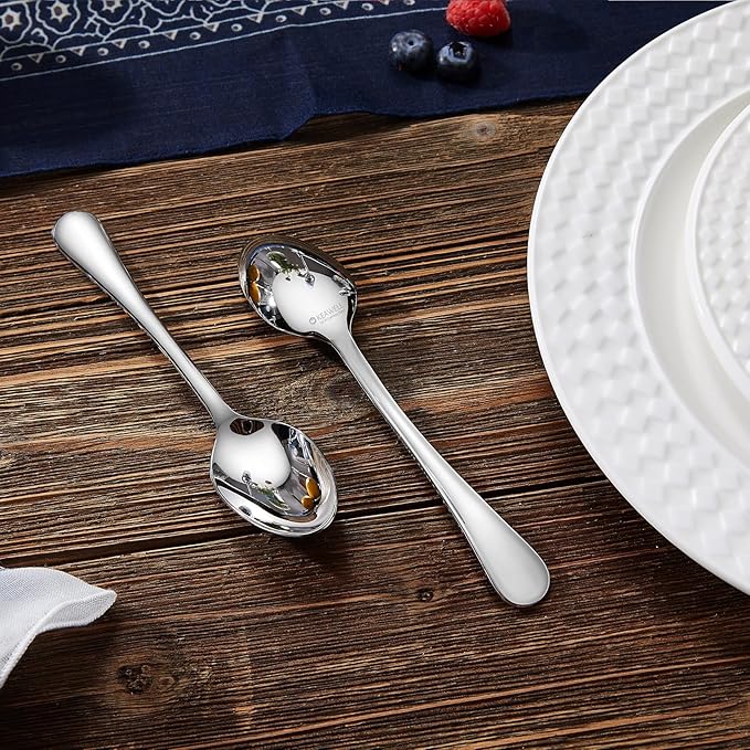 KEAWELL Premium Verona 4-Piece 6.5 inch Spoon Set ??18/10 Stainless Steel, Heavy-Duty Mirror-Finished Silverware for Daily Meals, Hosting and Special Occasions (4, Teaspoons)