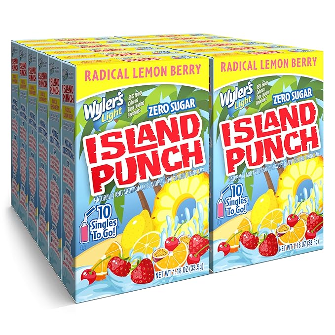 Wyler's Light Island Punch, Radical Lemon Berry, 10 CT